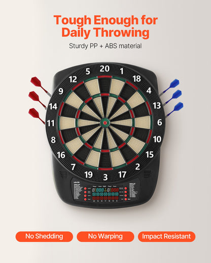 VEVOR Electronic Dart Board, 13.5" Target Dartboard with 43 Games & 200+ Variations for Up to 8 Players, 6 Dart Shafts with Flights & 50 Soft Tips, Color LCD Scoring Screen for Home Party Game Rooms - DZFBB135INCHUNE2I001V9 - view 6