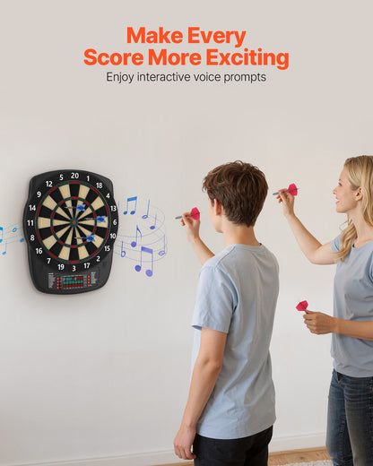 VEVOR Electronic Dart Board, 13.5" Target Dartboard with 43 Games & 200+ Variations for Up to 8 Players, 6 Dart Shafts with Flights & 50 Soft Tips, Color LCD Scoring Screen for Home Party Game Rooms - DZFBB135INCHUNE2I001V9 - view 7