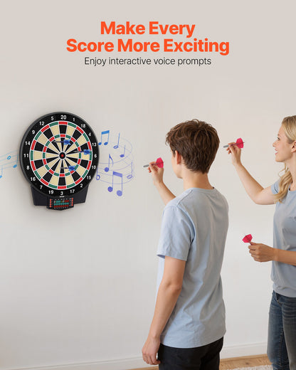 VEVOR Electronic Dart Board, 15.5" Target Dartboard with 43 Games & 320+ Variations for Up to 8 Players, 6 Dart Shafts with Flights & 50 Soft Tips, Color LCD Scoring Screen for Home Party Game Room - DZFBB155INCHSNG86001V9 - view 7