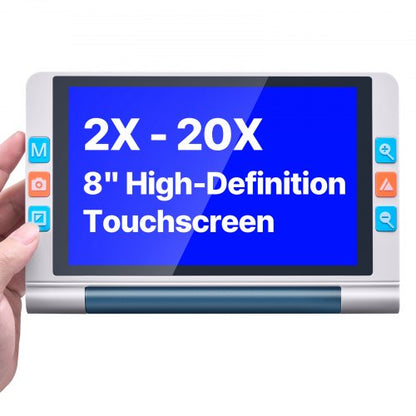 VEVOR Portable Digital Magnifier, 8-inch Touchscreen Electronic Video Magnifier for Low Version, 2X - 20X Electronic Reading Aid with 13MP Auto-Focus HD Lens, 26 Color Mode, HDMI Output & 16GB Storage - DZFDJZDSCP8IJ367M001V9 - view 2