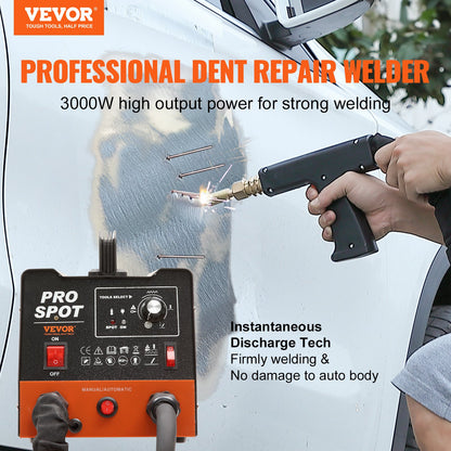 VEVOR Stud Welder Dent Repair Kit, 3KW Spot Welder Dent Puller with 6 Welding Modes, Auto Body Spot Welding Dent Puller Machine & 16 Types of Welding Accessories for Car, Truck, Motorcycle Dent Repair - DZFTSLZHJ3KWV0J5VV1 - view 2