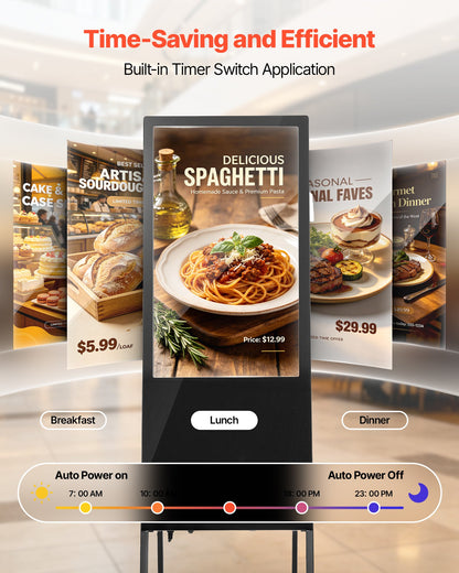 VEVOR 32 in Indoor Digital Signage Floor Standing Advertising Display Kiosk, with WiFi HDMI/USB Input Android OS, 178° Wide View, LCD Screen Interactive Monitor, Commercial Totem Vertical Poster - DZGGT2025GSKAHN81001V1 - view 5