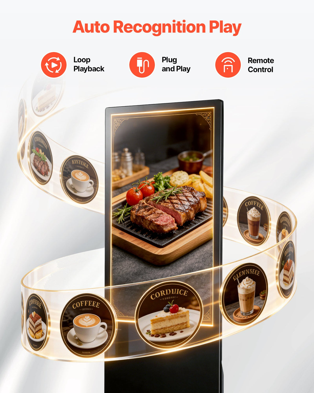 VEVOR 43 in Indoor Digital Signage Floor Standing Advertising Display Kiosk, with WiFi HDMI/USB Input Android OS, 178° Wide View, LCD Screen Interactive Monitor