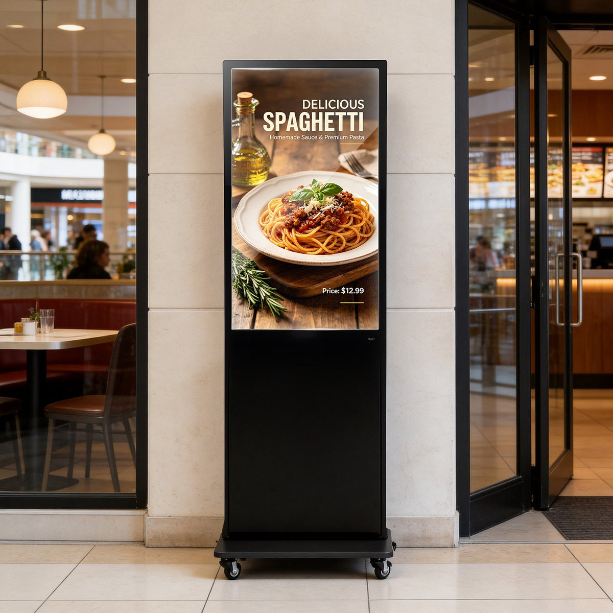 VEVOR 43 in Indoor Digital Signage Floor Standing Advertising Display Kiosk, with WiFi HDMI/USB Input Android OS, 178° Wide View, LCD Screen Interactive Monitor