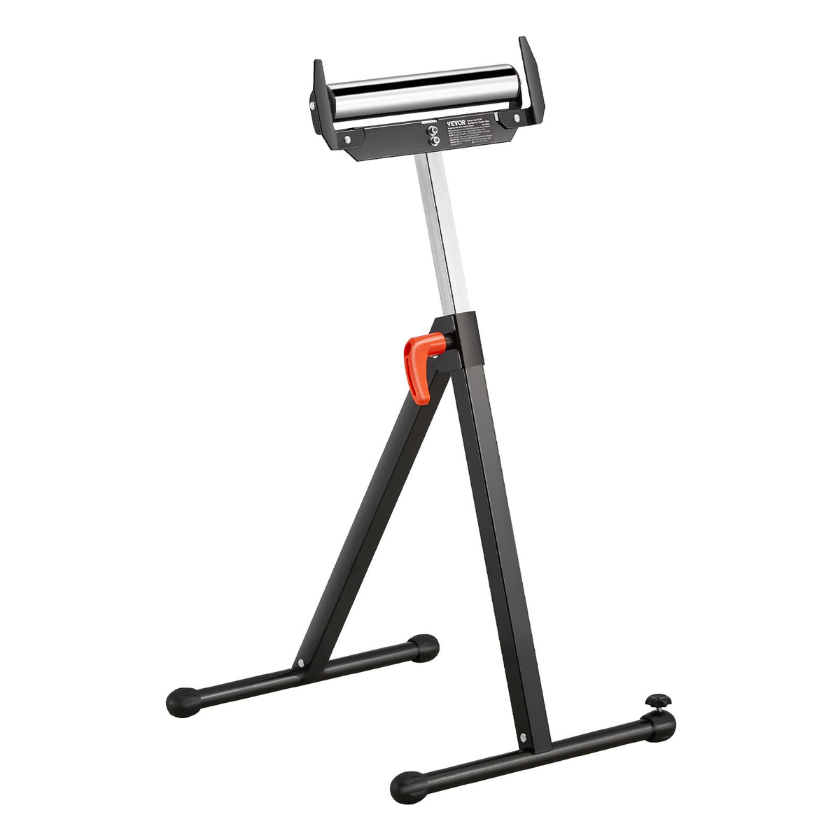 VEVOR Roller Stand, 250 lb Load Capacity, 27 in-43 in Adjustable Height, Folding Heavy Duty with Edge Guides & 11.5 in Polished Steel Roller Head, for Table Saw Outfeed Woodworking Extension Support - DZGTMGGJ250LH8UNKV0 - view 1