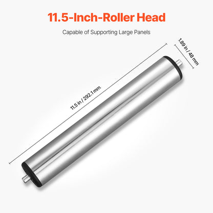 VEVOR Roller Stand, 250 lb Load Capacity, 27 in-43 in Adjustable Height, Folding Heavy Duty with Edge Guides & 11.5 in Polished Steel Roller Head, for Table Saw Outfeed Woodworking Extension Support - DZGTMGGJ250LH8UNKV0 - view 5