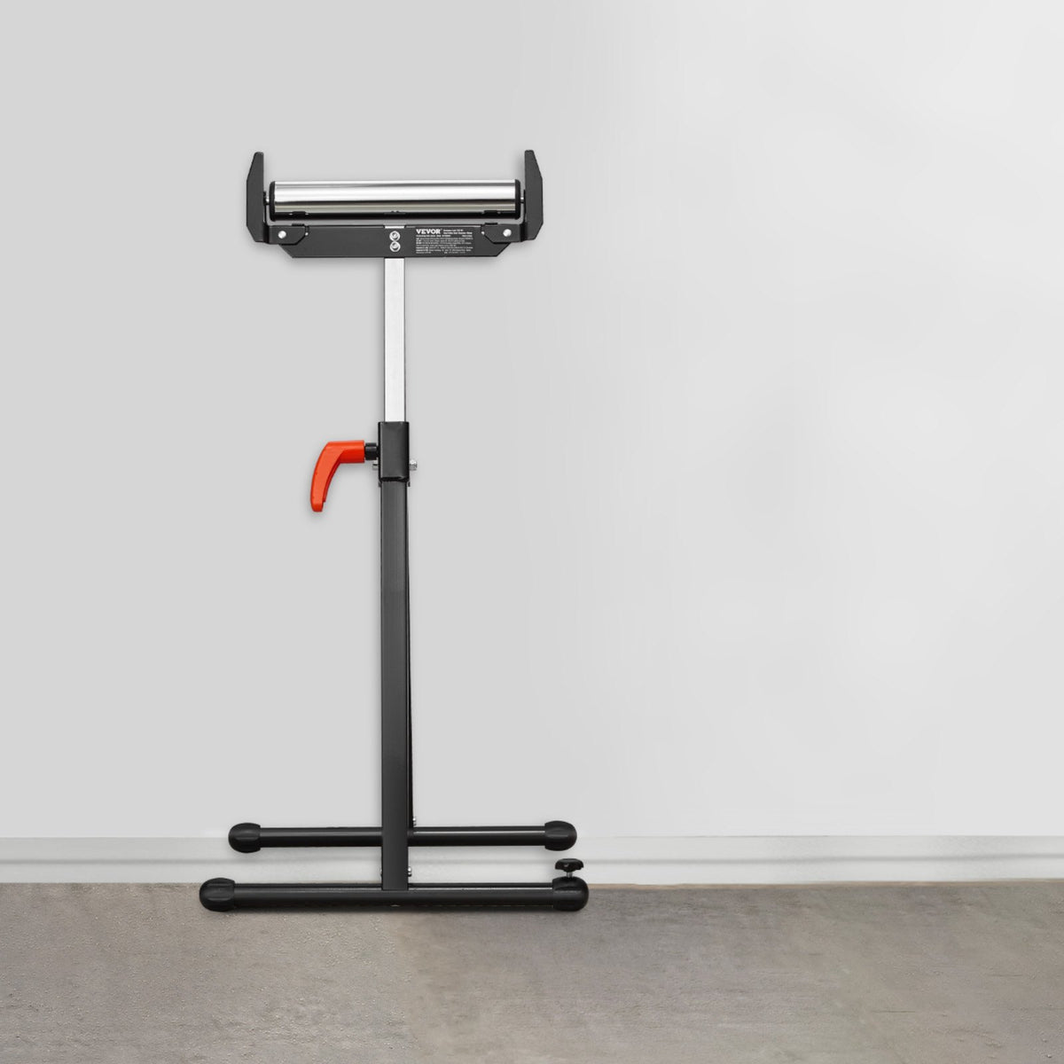 VEVOR Roller Stand, 250 lb Load Capacity, 27 in-43 in Adjustable Height, Folding Heavy Duty with Edge Guides & 11.5 in Polished Steel Roller Head, for Table Saw Outfeed Woodworking Extension Support - DZGTMGGJ250LH8UNKV0 - view 9