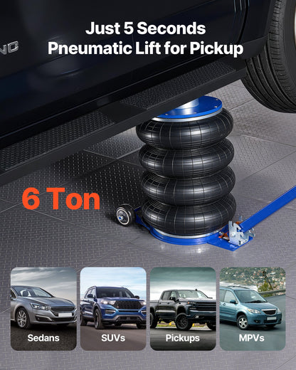 VEVOR Air Jack, 6 Ton/13227 lbs Airbag Jack, Lift Up to 26.5 inch with Heightened Column, Adjustable Handle & Thick Rubber Pad, 2-5 s Fast Lifting Pneumatic for Car, SUV, Pickup Truck Repair, Garage - DZGZQNQJDLS6CB1LJ001V0 - view 4