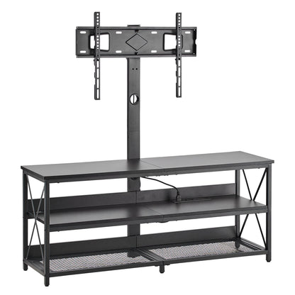 VEVOR TV Stand with Mount, 47.2 Inch, TV Stand Console with Power Outlet, for 32-75 Inch TVs, Height Adjustable Swivel Entertainment Center with Open Storage Shelf, for Living Room Bedroom, Black - DZJDSJ48INCHGRRUY001V1 - view 10