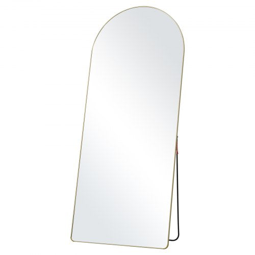 VEVOR Arched Full Length Mirror, 71'' x 30'', Large Free Standing Leaning Hanging Wall Mounted Floor Mirror with Stand Aluminum Alloy Frame, Full Body Dressing Mirror for Living Room Bedroom, Black - DZJGXLDJ71YCEYKBYV0 - view 2