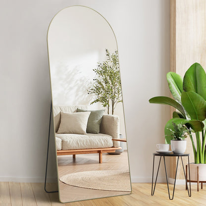VEVOR Arched Full Length Mirror, 71'' x 30'', Large Free Standing Leaning Hanging Wall Mounted Floor Mirror with Stand Aluminum Alloy Frame, Full Body Dressing Mirror for Living Room Bedroom, Black - DZJGXLDJ71YCEYKBYV0 - view 9