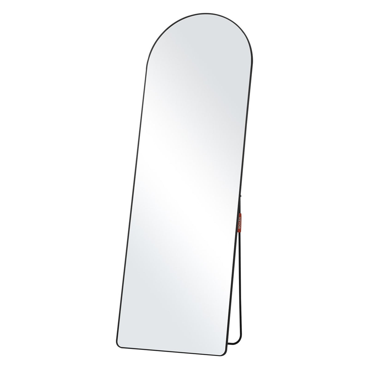 VEVOR Curved Tall Mirror, 65'' x 22'', Spacious Standalone or Wall Mount Reflective Surface with Aluminum Frame, Comprehensive View Dress Mirror for Bedroom or Living Space, Black - DZJGXLDJLHJHY0QFCV0 - view 1