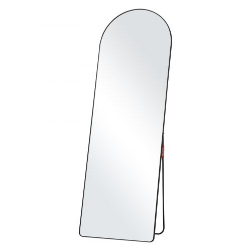 VEVOR Curved Tall Mirror, 65'' x 22'', Spacious Standalone or Wall Mount Reflective Surface with Aluminum Frame, Comprehensive View Dress Mirror for Bedroom or Living Space, Black - DZJGXLDJLHJHY0QFCV0 - view 2