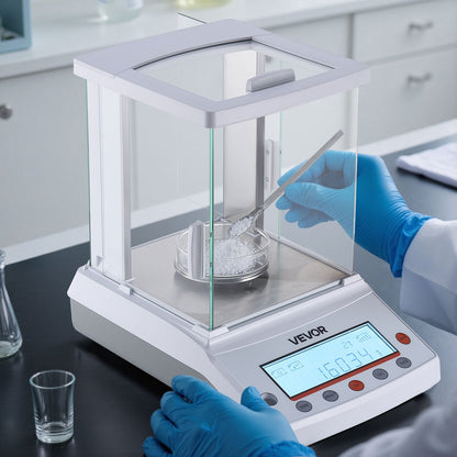 VEVOR Analytical Balance, 220 g x 0.1 mg, 0.0001 g High Precision Accuracy Lab Scale, g/oz/ct/mg 4 Units Electronic Digital Analytical Balance with Glass Draft Shield, for Laboratory Jewelry Pharmacy - DZJMFXTP0000JSCNL001V1 - view 9