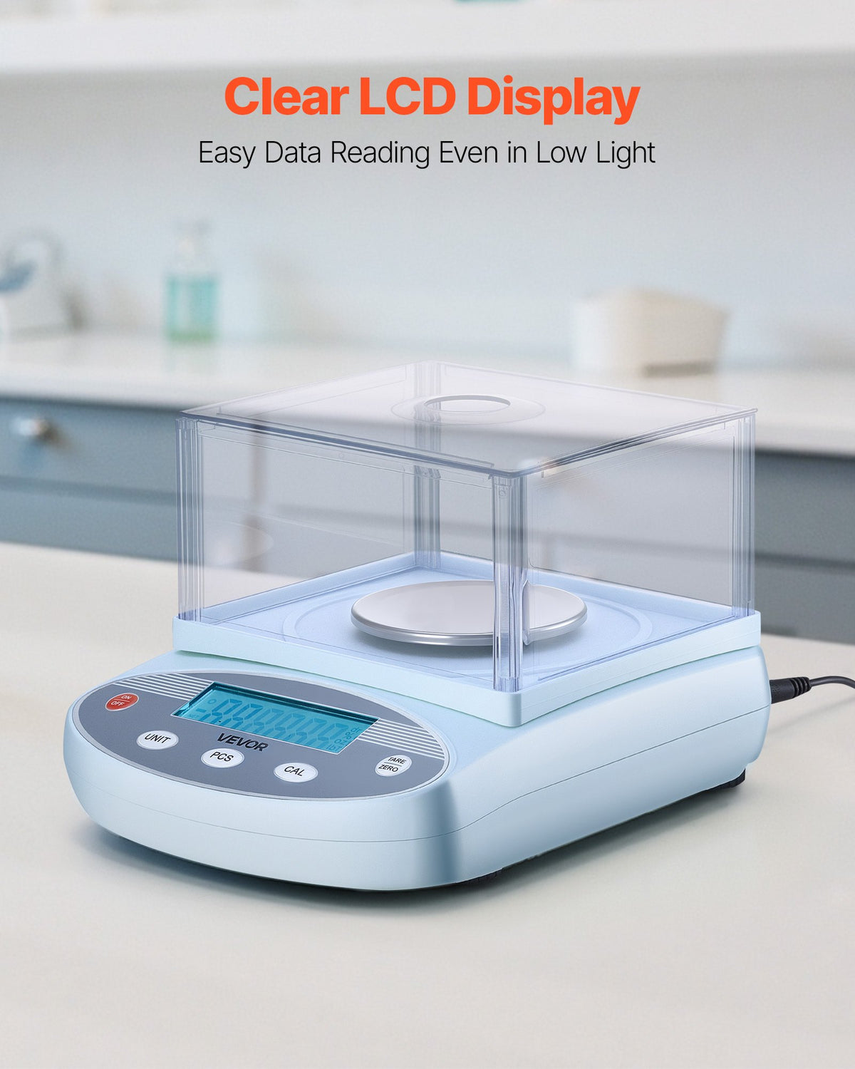 VEVOR Analytical Balance, 200 g x 0.001 g, High Precision Accuracy Lab Scale, 13 Units Electronic Digital Analytical Balance with Glass Draft Shield and Weighing Pan, for Laboratory Jewelry Pharmacy - DZJMFXTP0001W91KV001V1 - view 4