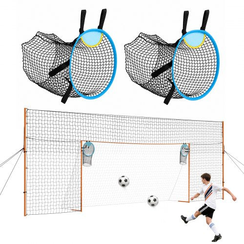 VEVOR Soccer Goal 16 x 7 FT Soccer Goal for Backyard with Iron Frame PE Net, Durable Backstop, Target Net, Ground Stakes, Ropes, for Youth & Adults, Outdoor Sports, Backyard Games, Practice Training - DZLWZQMTZ167P7RQT001V0 - view 2