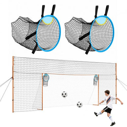 VEVOR Soccer Goal 16 x 7 FT Soccer Goal for Backyard with Iron Frame PE Net, Durable Backstop, Target Net, Ground Stakes, Ropes, for Youth & Adults, Outdoor Sports, Backyard Games, Practice Training - DZLWZQMTZ167P7RQT001V0 - view 2