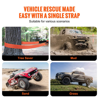 VEVOR Polyester Heavy Duty Tow Strap Recovery Kit 3" x 30 ft (MBS-36,000 lbs) Winch Strap, Triple Reinforced Loop, Snatch Strap + 2" Shackle Hitch Receiver + 3/4" D-Ring Shackles (2PCS) + Storage Bag - DZNL3IN30FTC2VVOJV0 - view 7