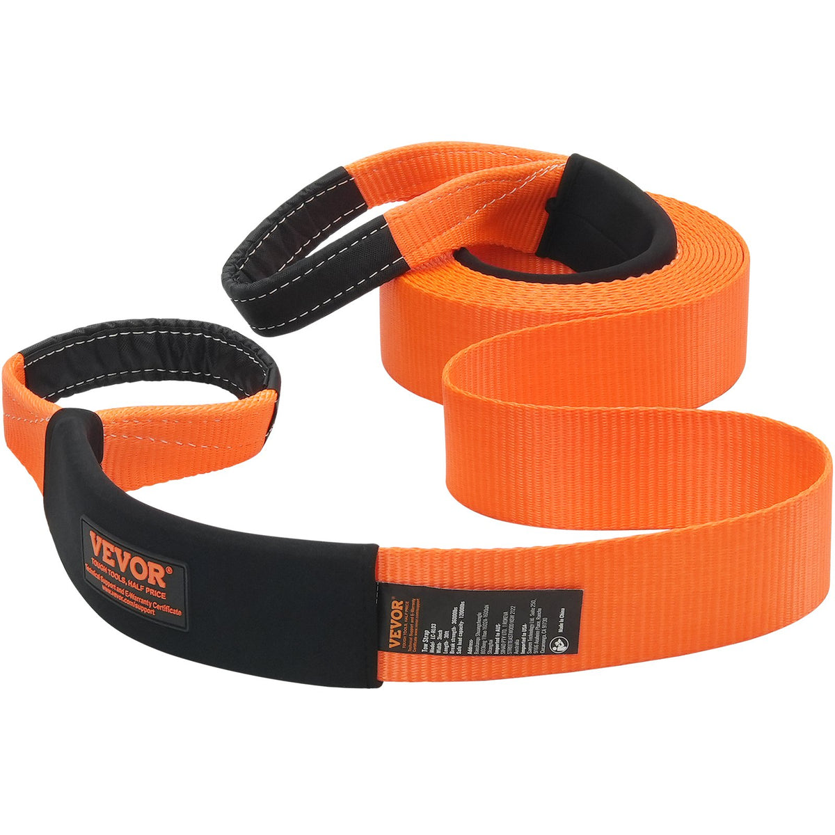 VEVOR Polyester Heavy Duty Tow Strap Recovery Kit 3" x 30 ft (MBS-36,000 lbs) Winch Strap, Triple Reinforced Loop, Snatch Strap + 2" Shackle Hitch Receiver + 3/4" D-Ring Shackles (2PCS) + Storage Bag - DZNL3IN30FTC2VVOJV0 - view 10