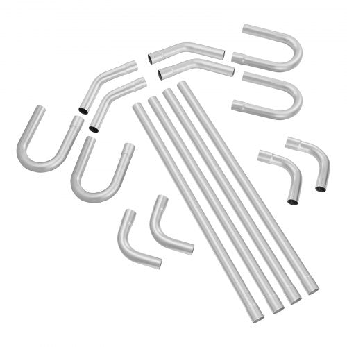 VEVOR Exhaust Kit, 16pcs, DIY Universal Stainless Steel Exhaust Kit with Slip-Fit Joint & Large Exhaust Tube, Rust-Proof Exhaust Pipe for Exhaust System, Fit for Garage/Auto Repair Store/4S Store - DZPQGTJ16PCS9KJX2V0 - view 2