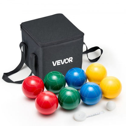 VEVOR Bocce Ball Set, 90 mm, with 8 Resin Balls, Pallino, Carrying Bag and Measuring Rope, Red/Green/Blue/Yellow 4 Colors, for 2 to 8 Players, Bocce Ball Game Set for Beach, Lawn, Family Backyard - DZQTZSZ90MM46L6V9001V0 - view 2