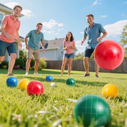 VEVOR Bocce Ball Set, 90 mm, with 8 Resin Balls, Pallino, Carrying Bag and Measuring Rope, Red/Green/Blue/Yellow 4 Colors, for 2 to 8 Players, Bocce Ball Game Set for Beach, Lawn, Family Backyard - DZQTZSZ90MM46L6V9001V0 - view 9
