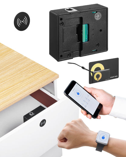 VEVOR Electronic Cabinet Lock, 4-in-1, Smart Cabinet Lock with 3*AAA Accumulator, Easy-to-install Hidden Cabinet Lock with APP Smart Management, Fits for Various Wooden Cabinets - DZSJS1LYAPPAPPFFNV9 - view 1