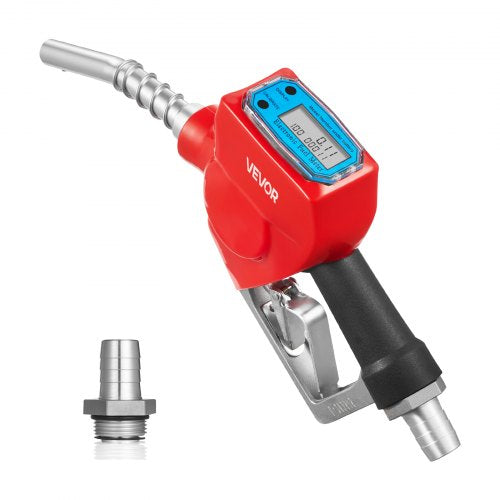 VEVOR 1 Inch Barb Digital Fuel Nozzle with Swivel, Max Flow Rate 12.6 GPM, Auto Shut Off Diesel Gas Pump Nozzle with 3/16 in (OD=20 mm) Spout & Digital Display, Used for Gasoline, Diesel, Kerosene Red - DZSRYPZJSSL16YH9V001V9 - view 2