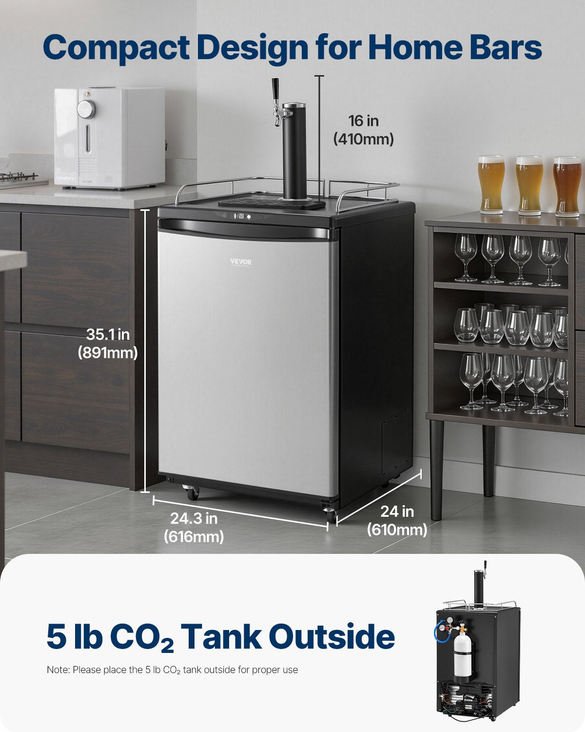 VEVOR Vertical Kegerator Key Dispenser