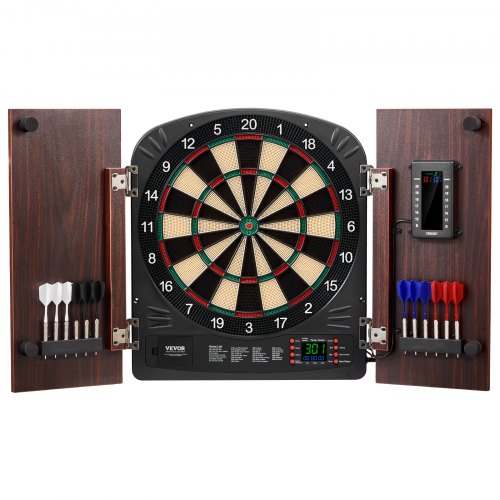 VEVOR Dartboard and Cabinet Set, Ready-to-Play Bundle Dartboard Cabinet Set, Hideaway Cabinet Features Electronic Scoring, Easy Assembly, Complete with All Accessories, Perfect for Cricket Games - DZTZZXB00000FQ0DMV9 - view 2