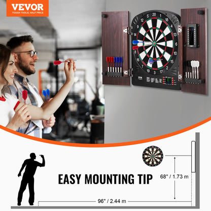 VEVOR Dartboard and Cabinet Set, Ready-to-Play Bundle Dartboard Cabinet Set, Hideaway Cabinet Features Electronic Scoring, Easy Assembly, Complete with All Accessories, Perfect for Cricket Games - DZTZZXB00000FQ0DMV9 - view 8