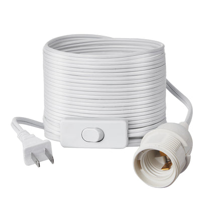 VEVOR Plug in Hanging Light Cord Kit, 16ft Lantern Extension Cords, 2 Pack E26 Light Socket Lamp Cord Replacement, Secure & Sturdy, Easy to Install, Pendant Lamp Kit On/Off Switch & Socket Rings - DZXGXTZ2G000XUU0O001V1 - view 10