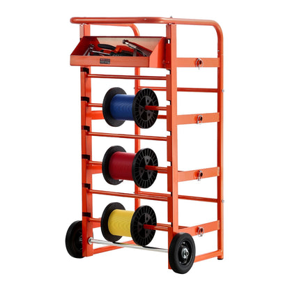 VEVOR Wire Spool Rack, 11 Rods, Multi-Spool Wire Rack Dispenser, Cable Caddy with Wheels, Cable Holder with Storage Tray for Wiring Storage, for Electrical, Industrial & Retail Use, Working Efficiency - DZXTCDZTC0000VTN8001V0 - view 10