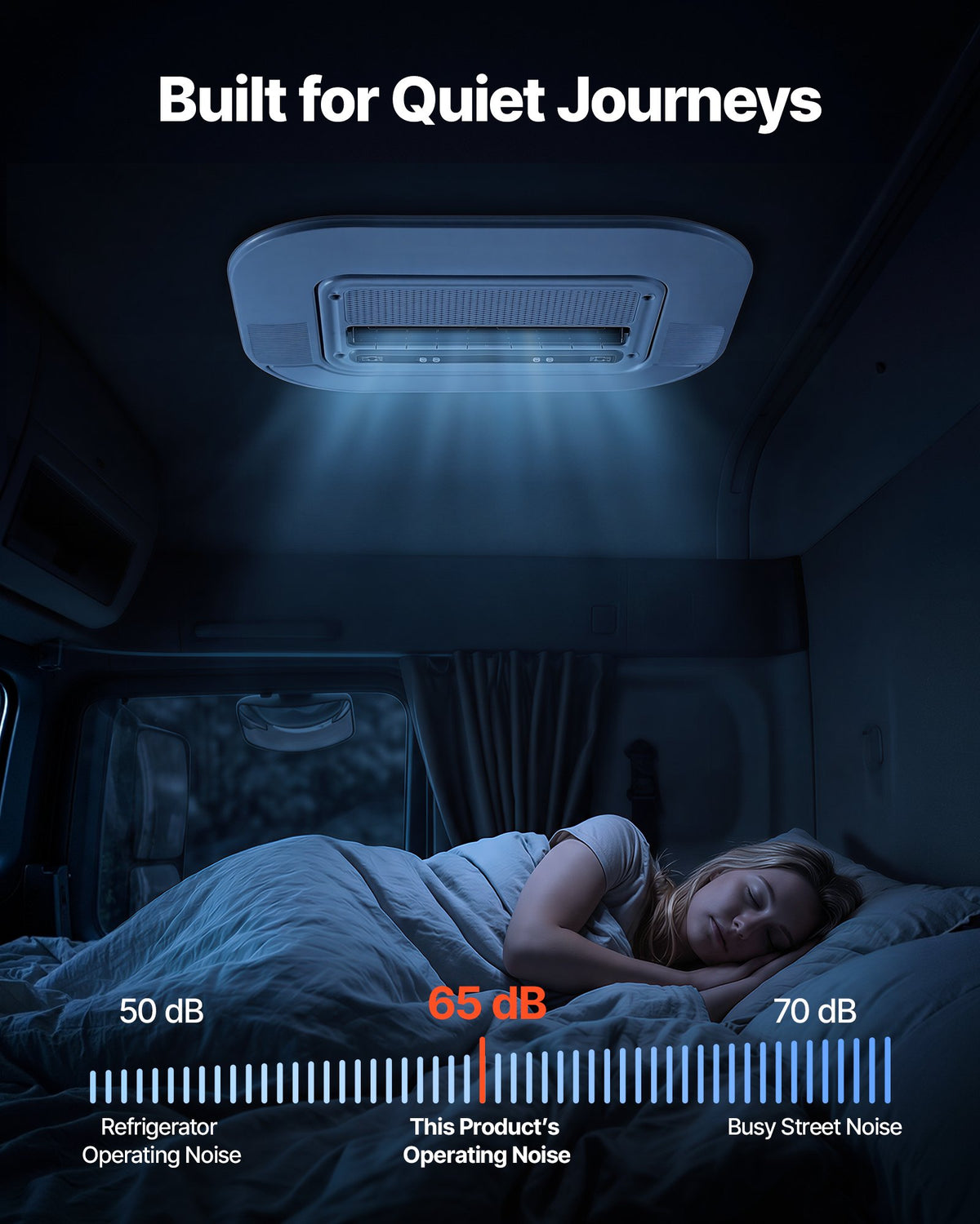 VEVOR Truck Air Conditioner, 12V 10000 BTU RV Rooftop AC Unit, 350 m³/h Airflow, Cooling & Heating 2 in 1 Function Cab Air Conditioner, Quiet A/C Unit for Semi Truck Trailer Motorhome Tractor Caravan - DZYTS12VLN10P459E001V9 - view 5