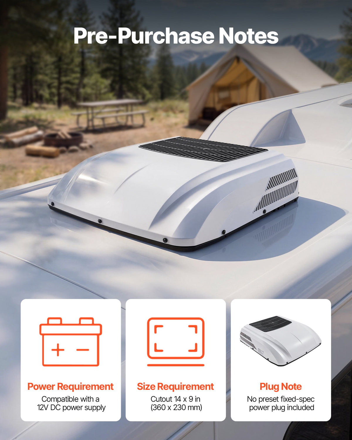 VEVOR Truck Air Conditioner, 12V 10000 BTU RV Rooftop AC Unit, 350 m³/h Airflow, Cooling & Heating 2 in 1 Function Cab Air Conditioner, Quiet A/C Unit for Semi Truck Trailer Motorhome Tractor Caravan - DZYTS12VLN10P459E001V9 - view 7