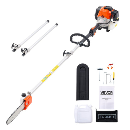 VEVOR Gas Pole Saw, 43CC 2 Stroke Gas Powered Pole Saws with 10 in Cutting Bar, Cordless Tree Trimmer with 30 fl.oz Fuel Tank, 6.8 to 11.7 ft Extendable, Powerful Chainsaw for Tree Trimming Pruning - ECCYJ43CC11FIMEJL002V0 - view 1
