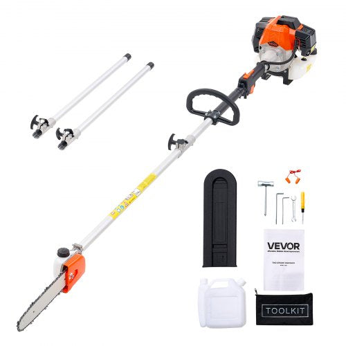 VEVOR Gas Pole Saw, 43CC 2 Stroke Gas Powered Pole Saws with 10 in Cutting Bar, Cordless Tree Trimmer with 30 fl.oz Fuel Tank, 6.8 to 11.7 ft Extendable, Powerful Chainsaw for Tree Trimming Pruning - ECCYJ43CC11FIMEJL002V0 - view 2