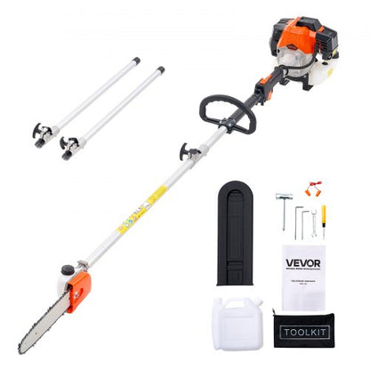 VEVOR Gas Pole Saw, 43CC 2 Stroke Gas Powered Pole Saws with 10 in Cutting Bar, Cordless Tree Trimmer with 30 fl.oz Fuel Tank, 6.8 to 11.7 ft Extendable, Powerful Chainsaw for Tree Trimming Pruning - ECCYJ43CC11FIMEJL002V0 - view 2