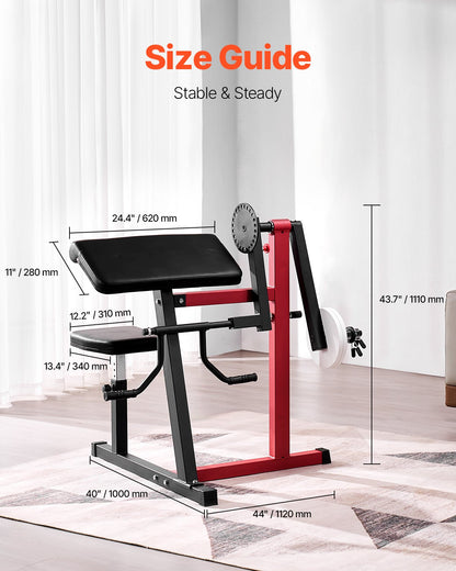 VEVOR Preacher Curl Machine, 2 in 1 Bicep Curl Machine and Triceps Extension Machine, Seated Arm Isolated Bicep Station, Strength Training Workout Weight Bench, Exercise Equipment for Home Gym - EHYMSYKDJGDCOS93AV0 - view 3