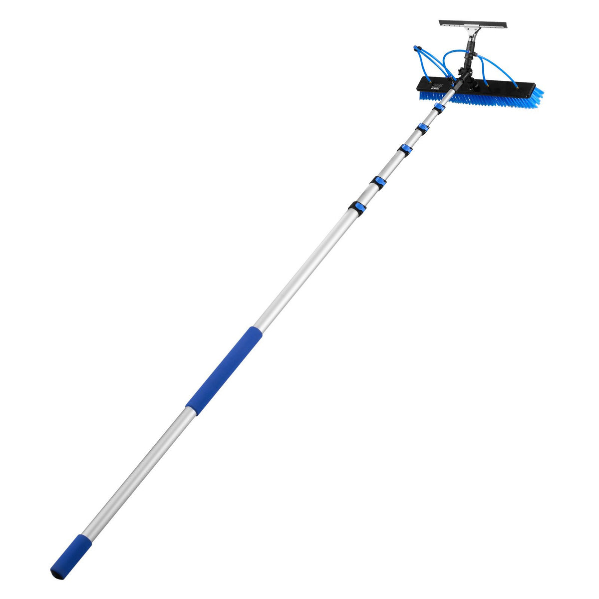 VEVOR Solar Panel Cleaning Kit, 33 ft, Water Fed Pole Kit with Cleaning Brush, Squeegee, Soap Dispenser, Extendable Aluminum Telescopic Pole, 180° Rotatable Brush Head, for Roof Mounted Solar Panels - EHYTYNDCBQJTM20T3001V0 - view 10