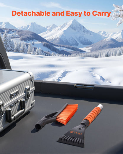 VEVOR Snow Brush and Ice Scrapers for Car Windshield, 27-inch Aluminum Snow Scraper Removal Tool with Foam Grip & Scratch-Free Bristles, Detachable and Easy-to-Carry for Cars, Trucks, SUVs, RVs - EHYXCSF000006I8HD001V0 - view 6