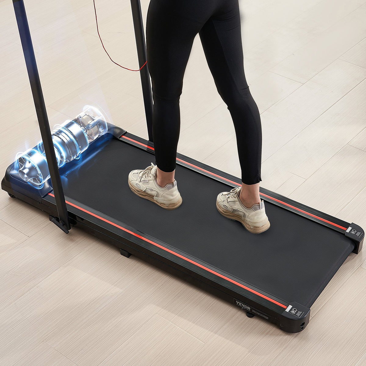 VEVOR Walking Pad, Under Desk Treadmill for Home Office, Working Walking Running Machine, 265 Lbs Capacity Folding Treadmill, 2.5HP 2 in 1 Portable Pad with Handle Bar, Remote Control and LED Display - EHYZBJBKPDDJLDZEKV1 - view 9