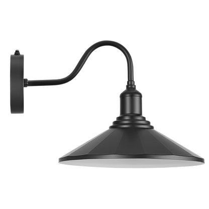 VEVOR Outdoor Barn Light, 11.5 in Diameter, 2-Pack Farmhouse Gooseneck Light Fixture, Dusk to Dawn Exterior Wall Sconce, with Anti-Rust, E26 Bulb Compatible for Porch, House, Entryway, Garage, Black - EJKGCDGG2GZJHB7KB001V1 - view 10