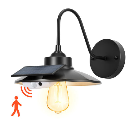 VEVOR Solar Outdoor Barn Light, 3 Lighting Modes and Motion Sensor, 1-Pack Gooseneck Light Fixture,Farmhouse Wall Sconce, with E26 Bulb Compatible, Waterproof for Porch, House, Entryway, Garage, Black - EJKGCDTGGG1G073A7001V9 - view 1