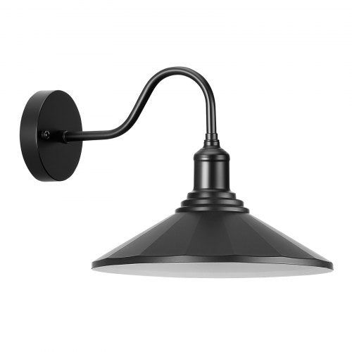 VEVOR Outdoor Barn Light, 11.5 in Diameter, 1-Pack Farmhouse Gooseneck Light Fixture, Exterior Wall Sconce, with Vintage Style, Anti-Rust, E26 Bulb Compatible for Porch, House, Entryway, Garage, Black - EJKGCDW1GZJXE6JJ6001V1 - view 2
