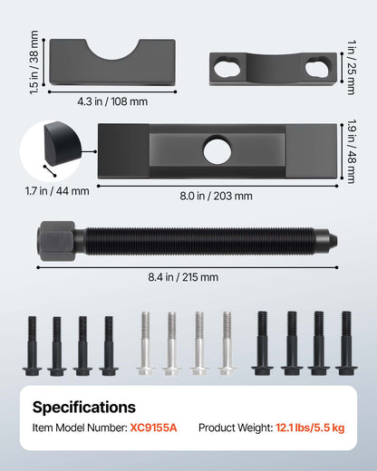 VEVOR Yoke Puller, Made for Class 6-8 Transportation Trucks and Equipment, Heavy Duty Yoke Removal Tool Kit, Automotive Yoke Puller Kit Compatible with Kenworth, Peterbilt, Freightliner, Mack, Volvo - ELBQZX000000WAF92001V0 - view 8
