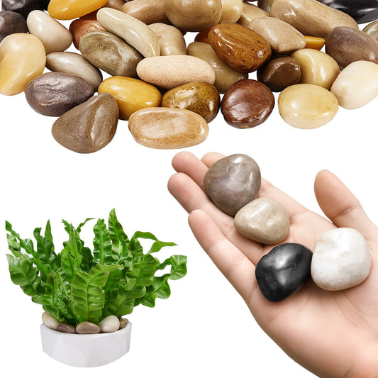 VEVOR Natural River Rocks, 1-2 inch 15 lbs, Decorative Multi-Color Pebble Stones, Smooth & Polished Garden Landscaping Stones, Paving Plant Rocks for Fish Tank, Flower Pots, Water Fountains, Pathways - ELSTRELS12INALVXI001V0 - view 1