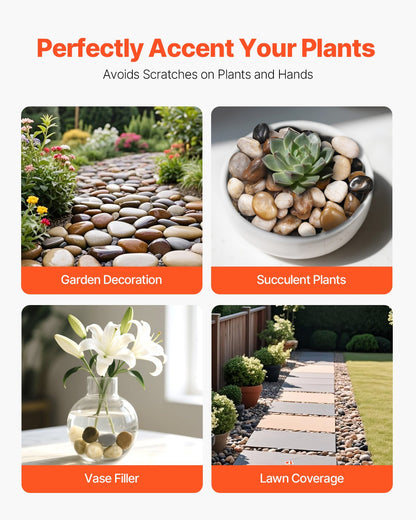 VEVOR Natural River Rocks, 1-2 inch 15 lbs, Decorative Multi-Color Pebble Stones, Smooth & Polished Garden Landscaping Stones, Paving Plant Rocks for Fish Tank, Flower Pots, Water Fountains, Pathways - ELSTRELS12INALVXI001V0 - view 7