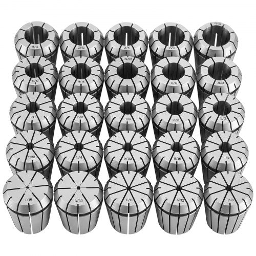 VEVOR ER32 Collet Set 1/16"-13/16" 25 Piece ER32 Spring Collet Chuck Set, for Milling Machines & Drill Presses, 0.0008" TIR High Concentricity, Precision Lathe Chuck Tool with Storage Box, Alloy Steel - ERJTTZER32256ZPP0001V0 - view 2