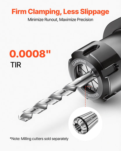 VEVOR ER32 Collet Set 1/16"-13/16" 25 Piece ER32 Spring Collet Chuck Set, for Milling Machines & Drill Presses, 0.0008" TIR High Concentricity, Precision Lathe Chuck Tool with Storage Box, Alloy Steel - ERJTTZER32256ZPP0001V0 - view 4